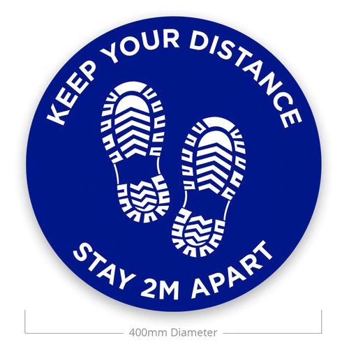 Social Distance Floor Stickers - Keep Your Distance (Pack of 10)
