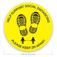 Social Distance Floor Stickers - Support Social Distance (Pack of 10)